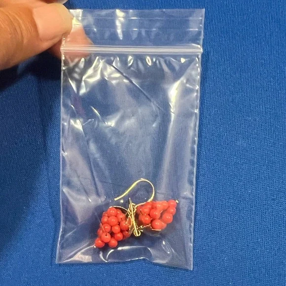 Estate Grapes Coral D Napoli14K Gold Dangle Earrings